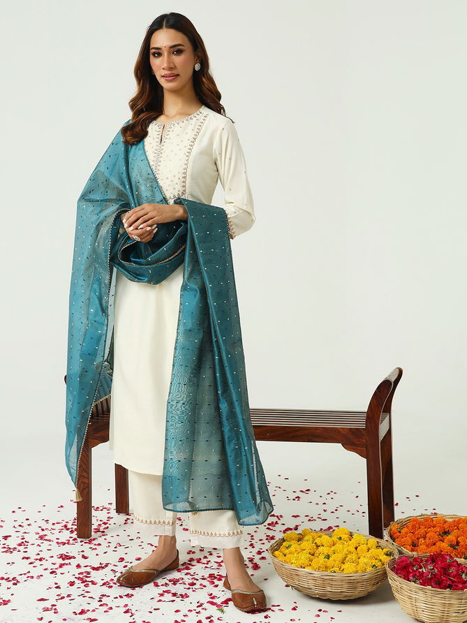 SET0158 Fiorra Raksha Bandhan Special Silk Kurti With Palazzo Dupatta Wholesale Online
